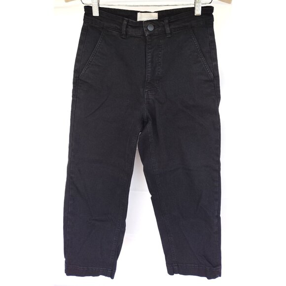 Everlane Women's Size 6 Regular Black The Straight Leg Crop Jeans - Picture 1 of 9